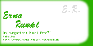erno rumpl business card